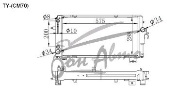 Радиатор TOYOTA TOWN ACE TRUCK 1999-2007 (CM70) (3C,7K) 
Бренд: TONGSHI PL36AT