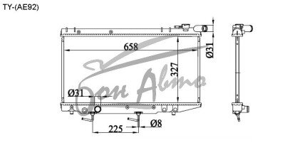Радиатор TOYOTA SPRINTER CIELO 1987-1991 (AE92) (4AGE) 
Бренд: TONGSHI AL32AT