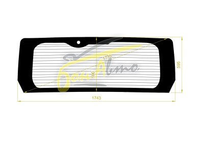 Стекло заднее с обогревом TOYOTA HIACE 2019- (H300-long-1743*595) 1 отверстие молдинг, 
Бренд: BENSON Тонированное