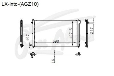 Радиатор интеркулер LEXUS NX 2015- (AGZ10) (8ARFTS) 
Бренд: TONGSHI PL16