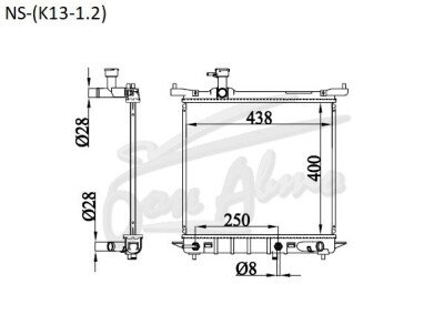 Радиатор NISSAN MARCH 2010-2017 (K13) (HR12) 
Бренд: TONGSHI PL16AT