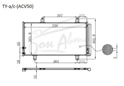 Радиатор кондиционера LEXUS ES 2012-2018 (GSV60) 
Бренд: TONGSHI AL16