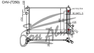 Радиатор DAEWOO KALOS 2002- (T250) (F16) 
Бренд: TONGSHI PL16AT