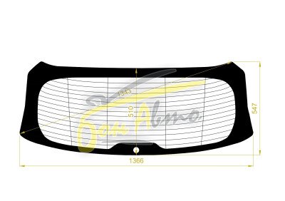 Стекло заднее с обогревом BMW X5 2013-2018 (F15) 1 отверстие молдинг, 
Бренд: BENSON Тонированное