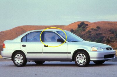 Стекло боковое HONDA CIVIC 1995-2000 EK5-4d/5d FD/RH фурнитура, 
Бренд: BENSON