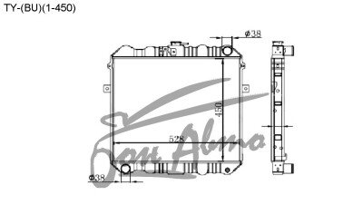 Радиатор TOYOTA HIACE TRUCK 1985- (YY,YH)(1-450) (Y-3Y) 
Бренд: TONGSHI AL32MT