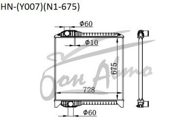 Радиатор HINO SUPER DOLPHIN PROFIA 2003- (FN)(N1-675) (F17,F21) 
Бренд: TONGSHI PL48MT