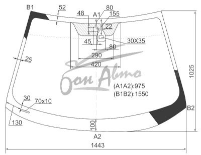 Стекло лобовое MITSUBISHI LANCER X 2007- (CY-LHD) место под датчик дождя 
Бренд: BENSON