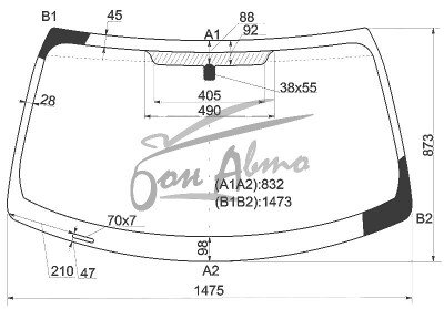 Стекло лобовое SCION FR-S 2012-2016 () фурнитура, 
Бренд: FYG с зеленой полосой