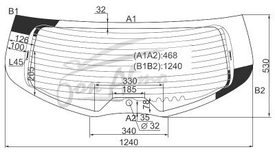 Стекло заднее с обогревом NISSAN QASHQAI+2 2009-2014 (J10) 1 отверстие 
Бренд: BENSON Тонированное