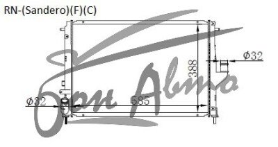 Радиатор RENAULT DUSTER 2010- () /FC (gas 1.6,2.0) 
Бренд: TONGSHI PL26MT
