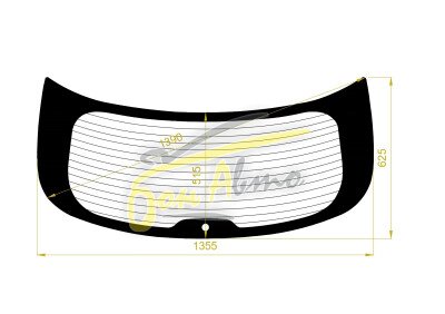 Стекло заднее с обогревом HYUNDAI MAXCRUZ 2012-2018 (DM) 1 отверстие молдинг, 
Бренд: BENSON Тонированное