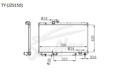 Радиатор TOYOTA CROWN COMFORT 1995-2017 (GXS10) (1G) 
Бренд: TONGSHI PL16AT