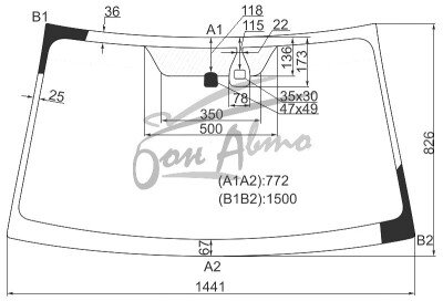 Стекло лобовое MITSUBISHI PAJERO SPORT 2008-2016 (KH0-RHD) место под датчик дождя 
Бренд: КМК с синей полосой