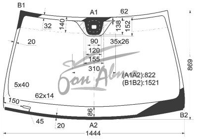 Стекло лобовое MERCEDES C-CLASS 2007-2014 (W204-LHD-4d sed) место под датчик дождя 
Бренд: BSG с серой полосой