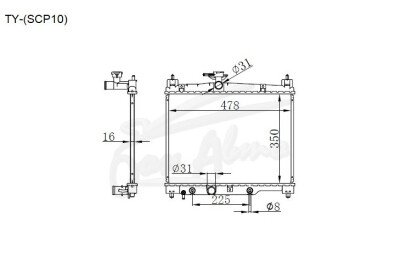 Радиатор TOYOTA VITZ 1999-2005 (SCP10) (1-2SZ) 
Бренд: TONGSHI PL16AT