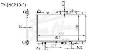 Радиатор TOYOTA SUCCEED 2002- (NCP50)(F) (1-2NZ) 
Бренд: TONGSHI PL16AT