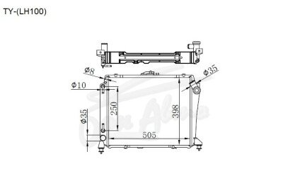Радиатор TOYOTA REGIUSACE 1989-2004 (LH100) (2-5L) 
Бренд: TONGSHI PL26AT