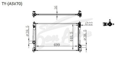 Радиатор TOYOTA VENZA 2020- (XU80) (A25A-FXS) 
Бренд: TONGSHI PL16MT