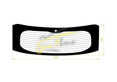 Стекло заднее с обогревом MITSUBISHI ECLIPSE CROSS 2017- (GK) верх 1 отверстие молдинг, 
Бренд: BENSON Тонированное