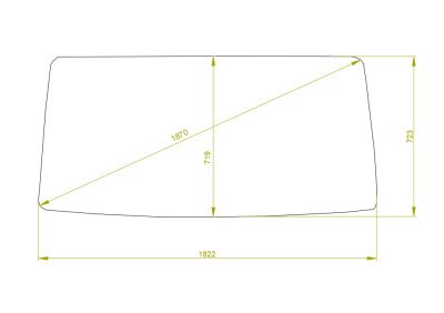 Стекло лобовое DONG FENG DF4#/1062/1064/1074/1091 2005- (DF-wide-1822*723*1870) 
Бренд: BENSON с зеленой полосой