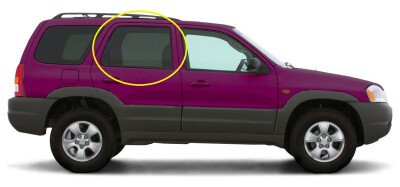 Стекло боковое MAZDA TRIBUTE 2000-2007 EP 2 отверстия RD/RH 
Бренд: BSG Тонированное