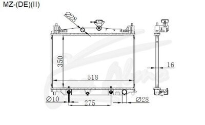 Радиатор MAZDA 2 2007-2014 (DE)(II) (ZJ,ZY) 
Бренд: TONGSHI PL16AT