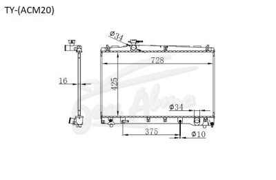 Радиатор TOYOTA VOXY 2007-2013 (ZRR70) (3ZR) 
Бренд: TONGSHI PL16AT