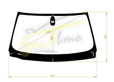 Стекло лобовое BMW 7-SERIES 2001-2008 (E65-LHD-4d sed) обогрев щеток, место под датчик дождя (квадрат), 
Бренд: ZDG с серой полосой