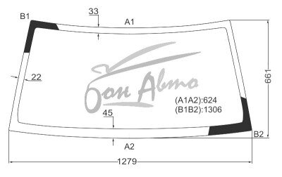 Стекло лобовое MITSUBISHI PAJERO MINI 1998-2012 (H58A) 
Бренд: BSG с серой полосой
