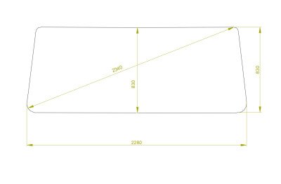 Стекло лобовое FOTON BJ3251 2005- (FV515-2280*830*2340) 
Бренд: BENSON с синей полосой