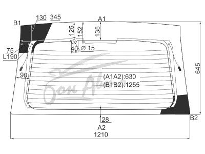 Стекло заднее с обогревом NISSAN X-TRAIL 2000-2007 (T30) 1 отверстие 
Бренд: FYG