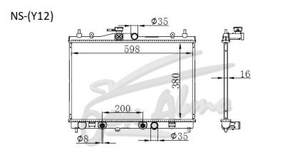 Радиатор MITSUBISHI LANCER CARGO 2006-2016 (Y12) (MR,HR,CR) 
Бренд: TONGSHI PL16AT