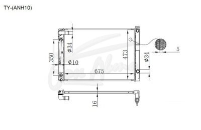 Радиатор TOYOTA ALPHARD 2002-2008 (ANH10) (2AZ) 
Бренд: TONGSHI PL16AT