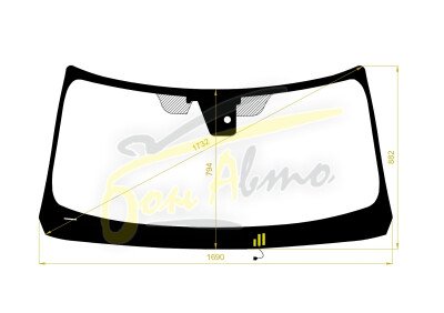 Стекло лобовое INFINITI QX80 2010-2024 (Z62-LHD) обогрев щеток, место под 1 камеру, место под датчик дождя, 
Бренд: FYG с синей полосой