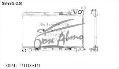 Радиатор SUBARU LEGACY 2003-2009 (BL,BP) (EJ20) 
Бренд: TONGSHI AL32AT