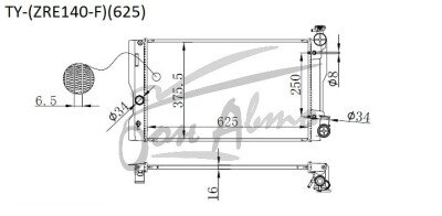 Радиатор TOYOTA ALLION 2007- (NZT260)(625) (1NZ,2ZR) 
Бренд: TONGSHI PL16AT