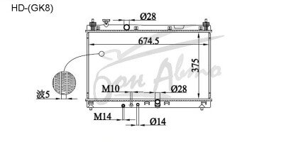 Радиатор HONDA SHUTTLE 2015- (GK8-9)(охл-е вар-ра) (L15B) 
Бренд: TONGSHI PL16MT