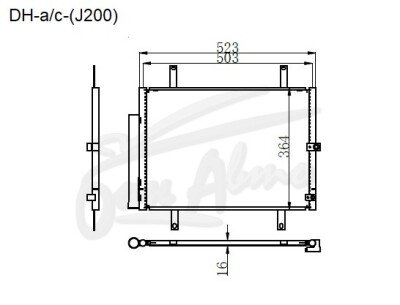 Радиатор кондиционера DAIHATSU BE-GO 2006- (J200,J210) 
Бренд: TONGSHI AL16