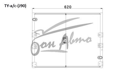 Радиатор кондиционера TOYOTA LAND CRUISER PRADO 1996-2002 (J90) 
Бренд: TONGSHI AL16