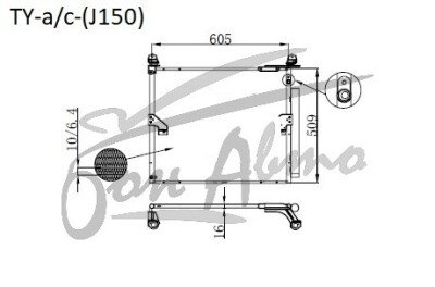 Радиатор кондиционера LEXUS GX 2009-2023 (URJ150) 
Бренд: TONGSHI AL16