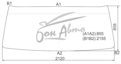 Стекло лобовое MITSUBISHI FUSO FIGHTER 1992- (FK70-wide-2120*858*2155) 
Бренд: ZDG с синей полосой