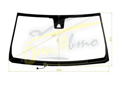 Стекло лобовое TOYOTA LAND CRUISER PRADO 2009-2023 (GRJ150-RHD-2017) обогрев щеток, место под 1 камеру, 
Бренд: BENSON с синей полосой