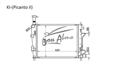 Радиатор KIA MORNING 2011- (TA)(gas 1.0-1.2) (G3LA,G4LA) 
Бренд: TONGSHI PL16AT