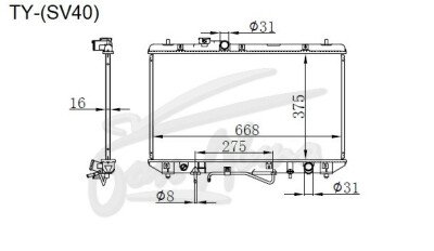 Радиатор TOYOTA VISTA 1994-1998 (SV40) (3S,4S) 
Бренд: TONGSHI PL16AT