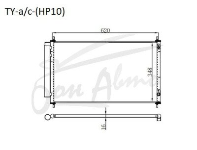 Радиатор кондиционера TOYOTA AQUA 2011- (NHP10) 
Бренд: TONGSHI AL16
