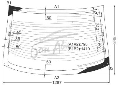 Стекло заднее с обогревом NISSAN TEANA 2003-2008 (J31) 
Бренд: BSG Тонированное