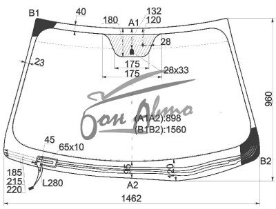 Стекло лобовое HYUNDAI SONATA 2010-2014 (YF-LHD) обогрев щеток 
Бренд: BSG с синей полосой