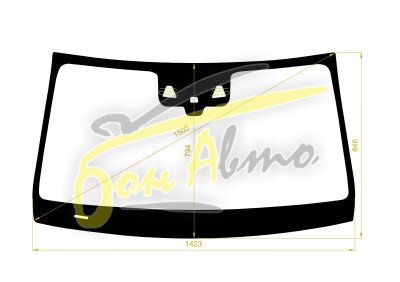 Стекло лобовое MERCEDES EQC 2018- (N293-LHD) место под 2 камеры с обогревом, место под датчик дождя, молдинг, антенна, фурнитура, акустическое, 
Бренд: FYG