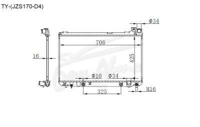 Радиатор TOYOTA CROWN 1999-2003 (JZS175)(D4) (1-2JZ FSE) 
Бренд: TONGSHI PL16AT